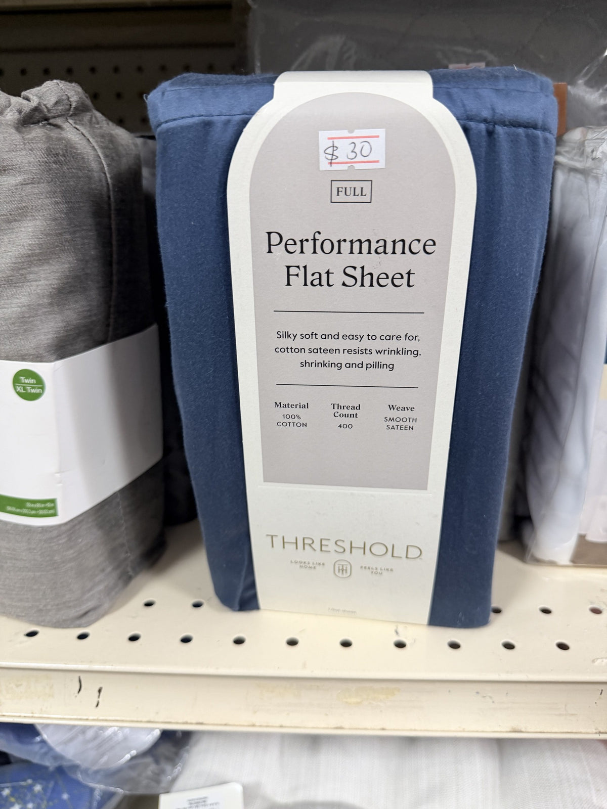 Threshold Performance Flat Sheet — King; Blue