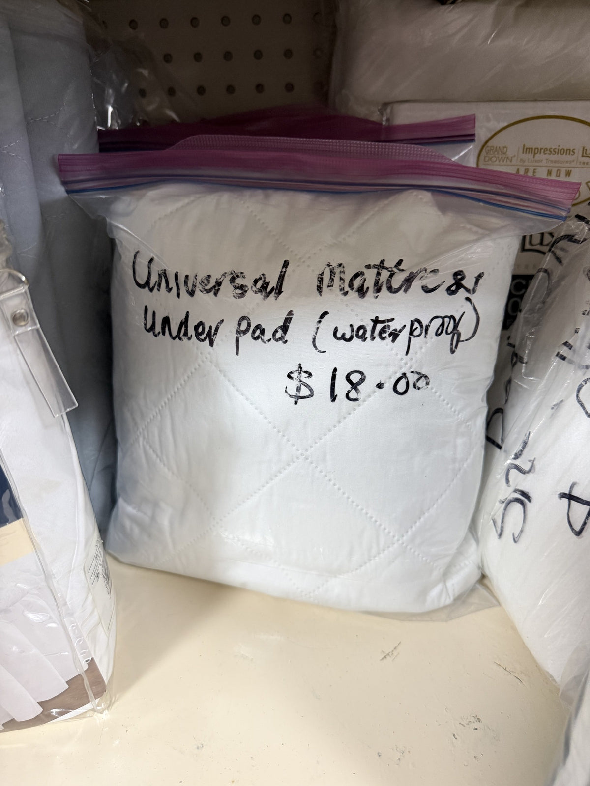 Universal Waterproof Mattress Underpad — White