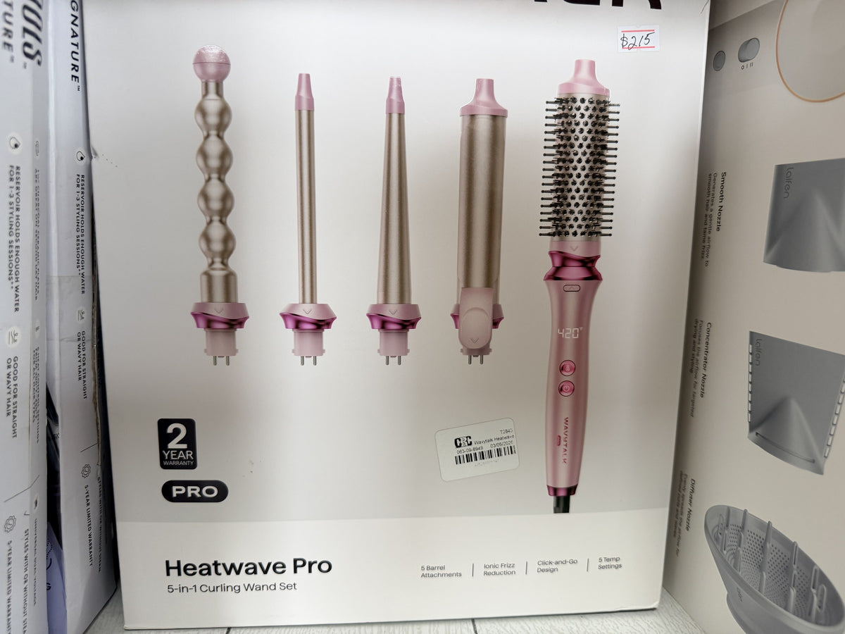 Wavytalk Heatwave Pro 5-in-1 Curling Wand Set — 5 interchangeable barrels
