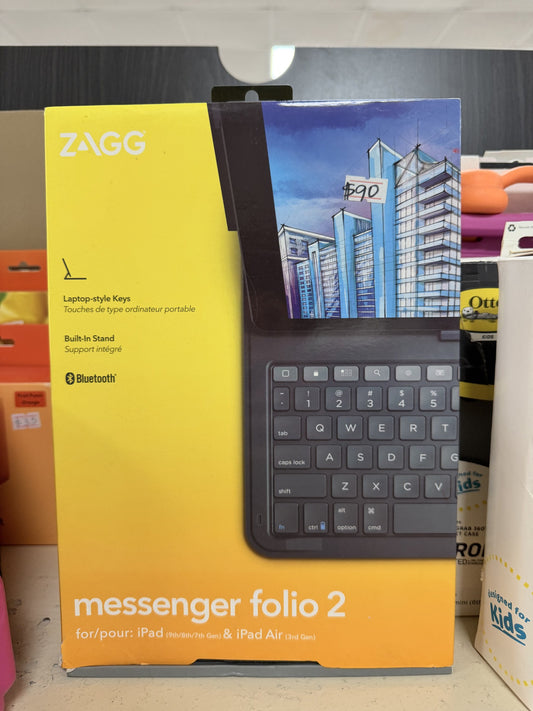 ZAGG Messenger Folio 2 Keyboard Case — Black; iPad 10.2/10.5 in